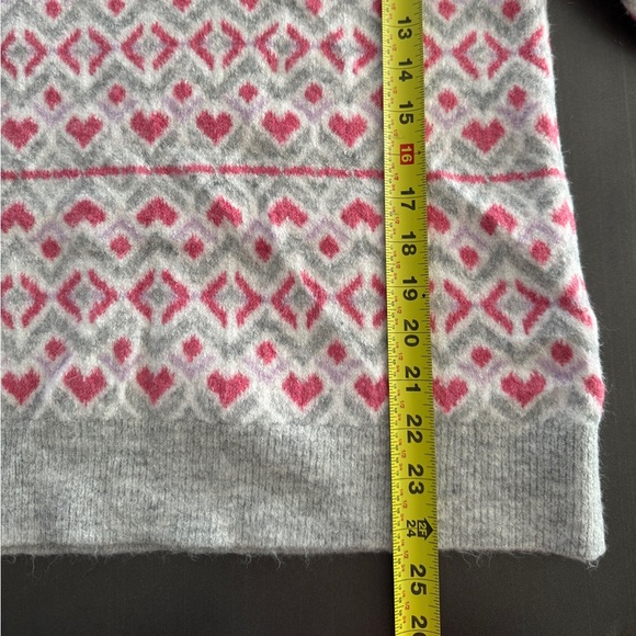 Ann Taylor LOFT Heart Sweater Long Blouson Sleeve Round Neck Comfy Cozy Top - Picture 9 of 13